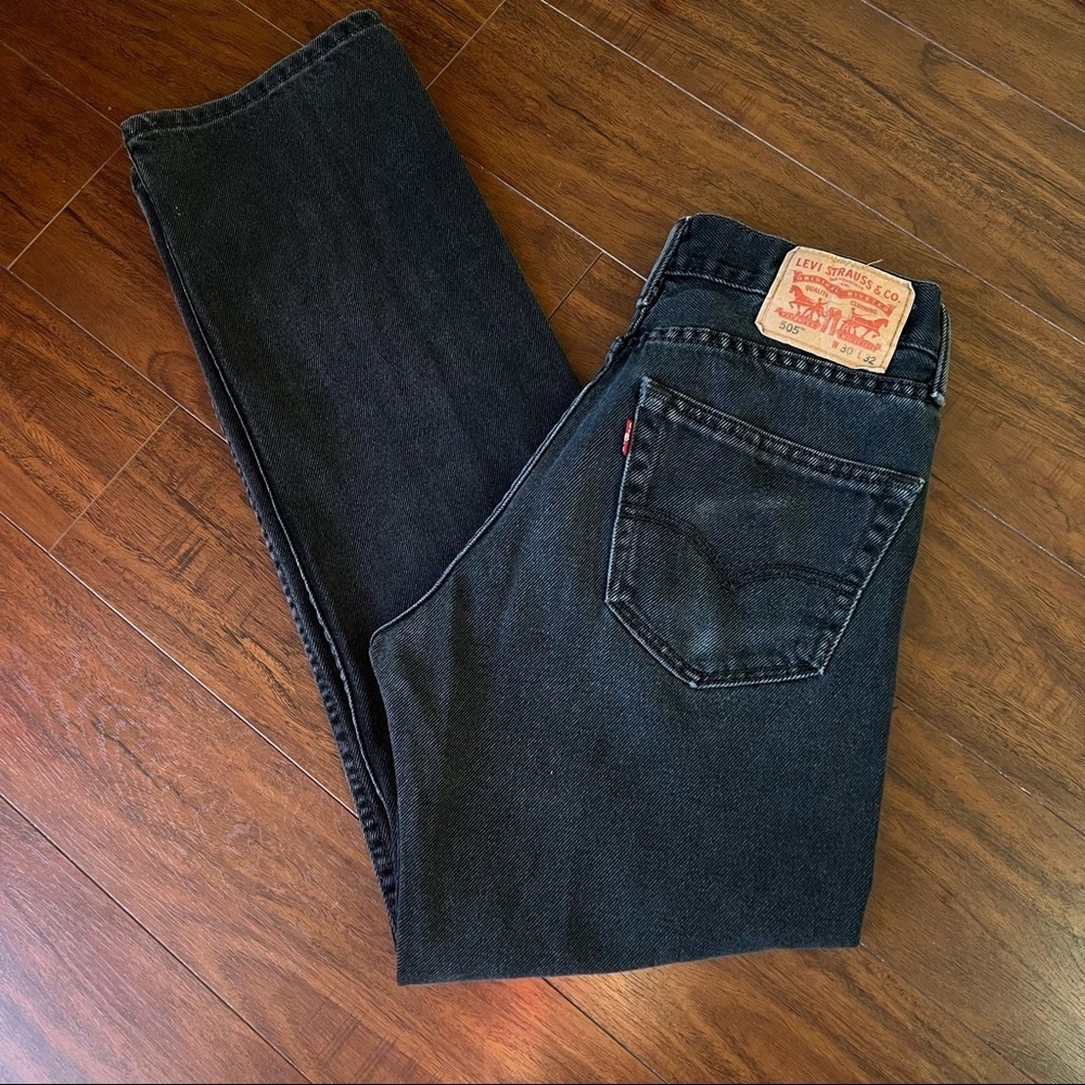 RARE 505 Levi’s Vintage High Waisted Black Jeans - Picture 3 of 14